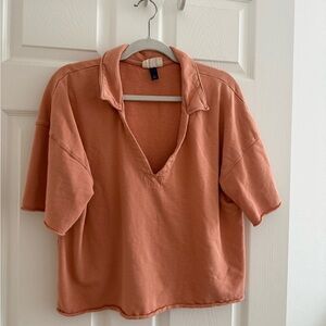 Universal Thread Orange Boxy Polo Blouse